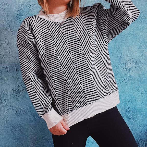 Oversized tröjor för kvinnor Höst  Trendig Crewneck Batwing Lång S
