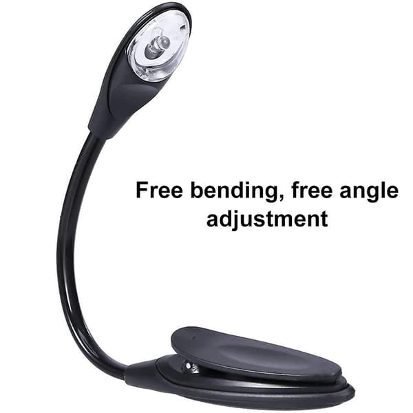 Bærbar Mini LED Klips Boklys Reise Bokleselys Lampe