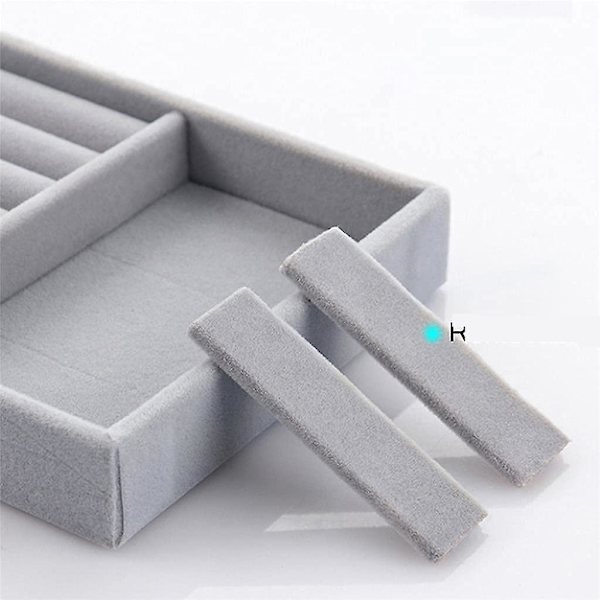 Set med 4 smyckesförvaringslådor, smyckesbricka, stapelbar