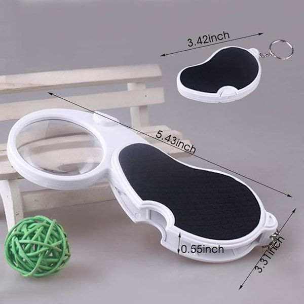 Lighted Magnifier, Lighted Magnifying Glass, 5X Handheld Pocket Magnifier,