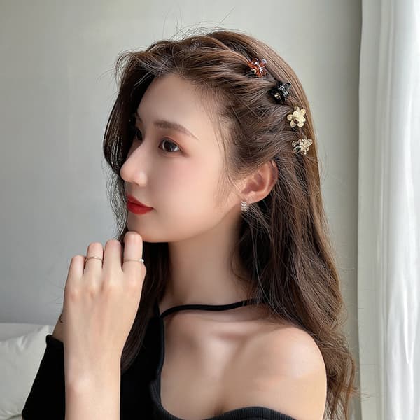 Korean Flower Mini Catch Clip Hiustarvikkeet Söpöt Hiusklipsit, 4 kpl