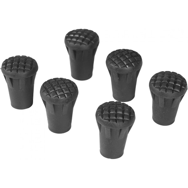 6 stk./sæt Vandrestavsspidser Anti-Slip Vandrestavsspidser Trekking Vandrestavsgummibeskyttelse Vandrestavsspidser