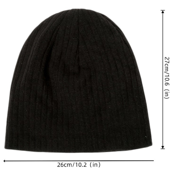 Vinterlue for menn og kvinner, bomullsstrikket slouchy lue, varm og elastisk lue for løping, sykling og ski