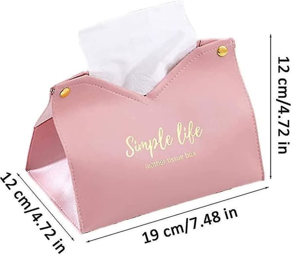 2 stk. Tissue Holder, Tissue Box, Læder Tissue Box, V Port Design (pink, Grøn)