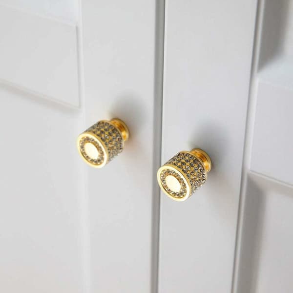 Krystal Rhinestone Skabsknopper, Cylindriske Kommodeskuffer, Di