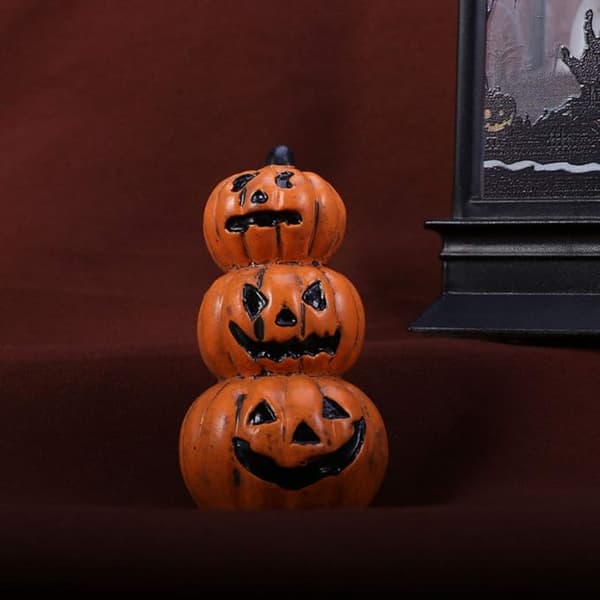 1 stk. Halloween-pynt Mini Resin Craft Tre Græskarhoveder Hallo