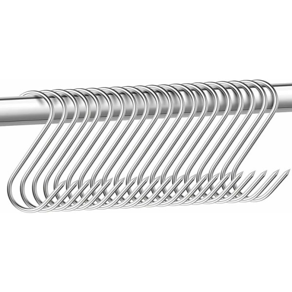 15-pack slaktkrokar i rostfritt stål 15 cm slaktkrokar S-formade