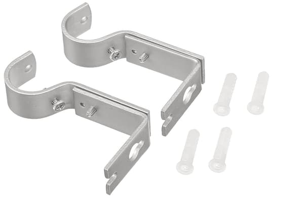 Justerbar gardinstångsfäste för tunga gardiner, 1 tum, svart och silver (4-pack)