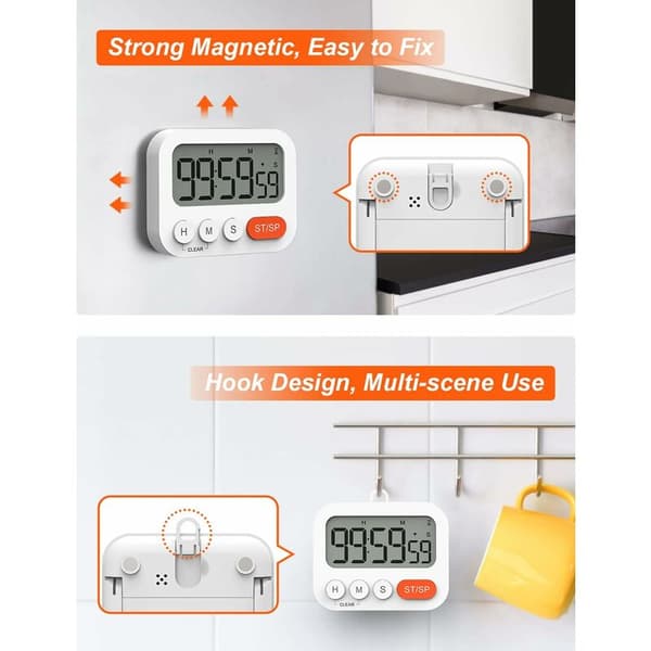Køkken Timer, Køkken Timer, Digital Stoppur og Nedtællingstimer