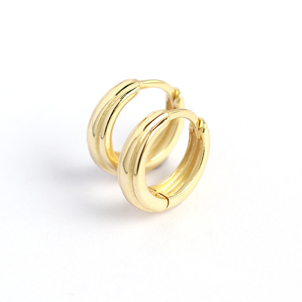 2 set 14K guldpläterade örhängen i sterlingsilver | Små
