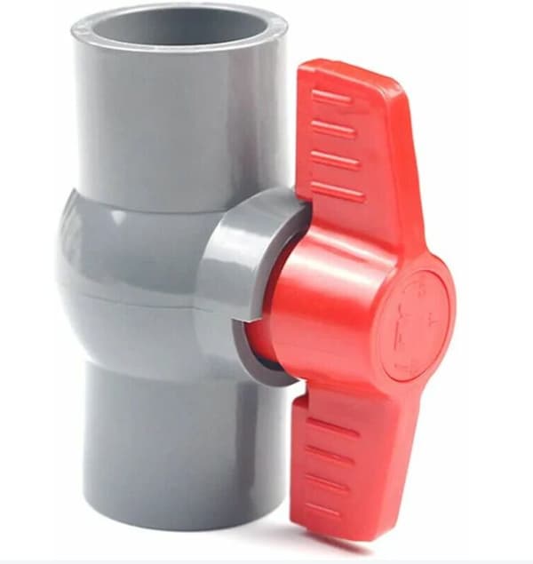 2 stk. 40mm PVC Kuleventil, U-PVC Plast Vannrørventil Rettkoblinger for Flowkontroll og Avstenging
