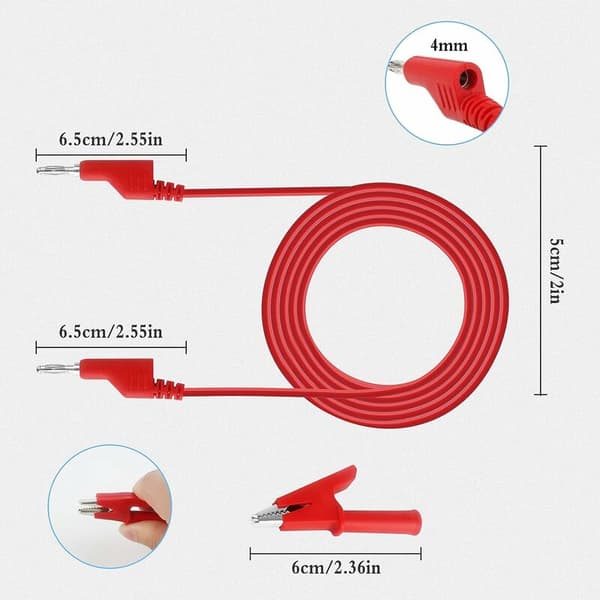Krokodilleklemmer Testledninger, 5 stk. Testledning til Multimeter