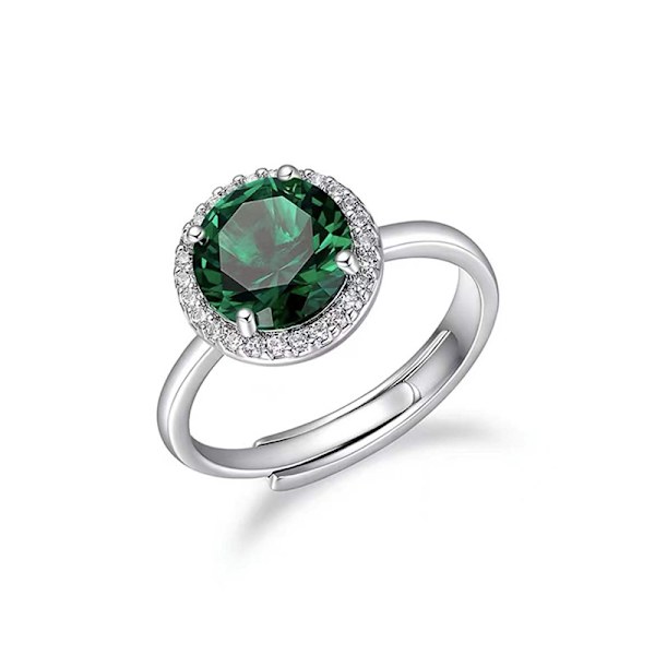 925 Sterling Silver Cherry Ring Cubic Zirconia Grenar Ring för Kvinnor Storlek 9