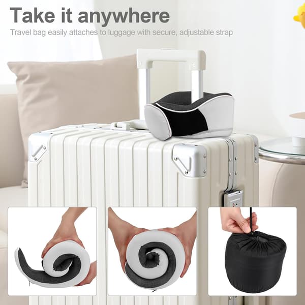 Reisepute i Memory Foam, Egnet for Fly og Tog (Lysegrå)