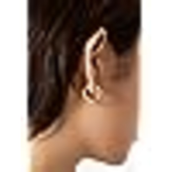 14K guldpläterade cubic Zirconia Huggie Cuff örhängen för kvinnor Hoo
