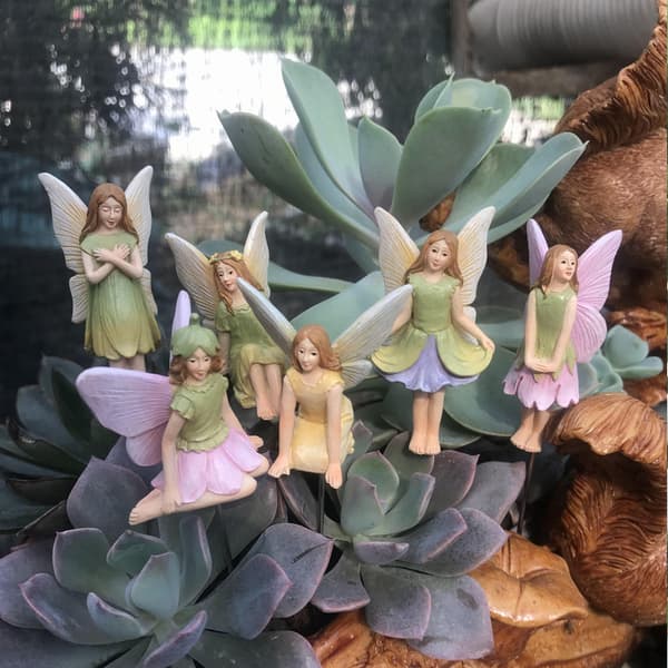 6 stk. Børnefe Tinkerbell Dukke Kagepynt Dekorativ Figur