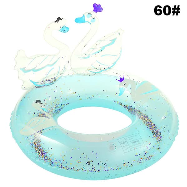 Uppblåsbar glitter svan simring grön 60cm