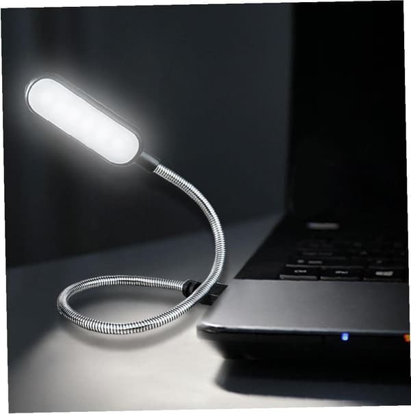1 stk. Mini bærbar fleksibel svanehals LED USB læselampe til bærbar computer, 31 cm
