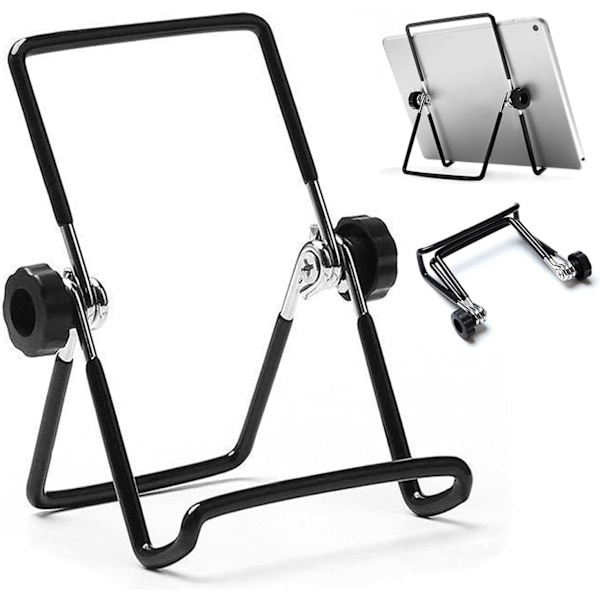 Justerbart nettbrettstativ iPad-stativ Sammenleggbar bærbar telefonholder Skrivebordsdokk for iPad, iPad Pro, Air, Samsung, Kindle Fire, Switch, Fotorammeholder