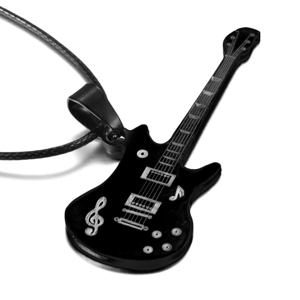 Fashion Gitarr Halsband För Män Hängen Läder Kedja Män Halsband