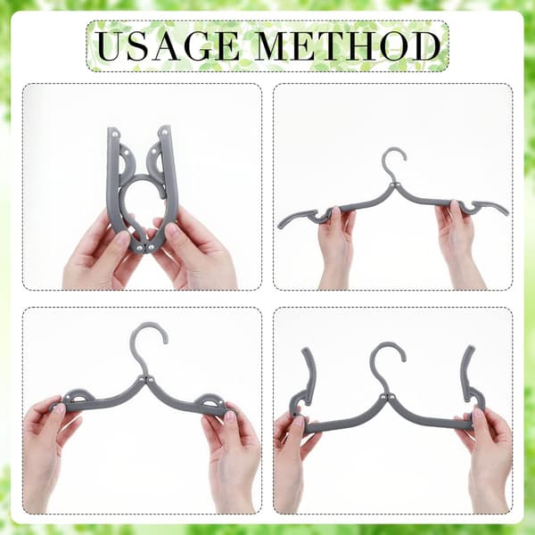 Sammenleggbare reisehengere Foldable med klips Foldbare kleshengere Portabl