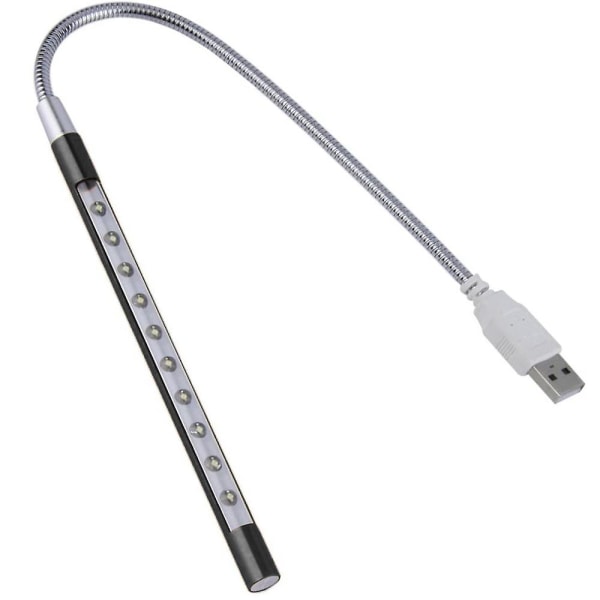 Lätt bärbar datorlampa USB LED 5v 1w 10 LED lång svanhals touch dimmer