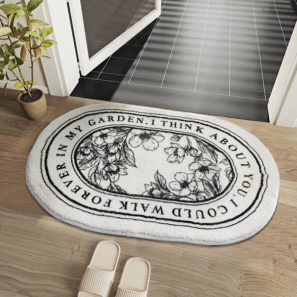 Kylpyhuoneen matto, erittäin pehmeä ja imukykyinen nukkamatto, konepestävä, liukumaton nukkamatto (16''x24'')