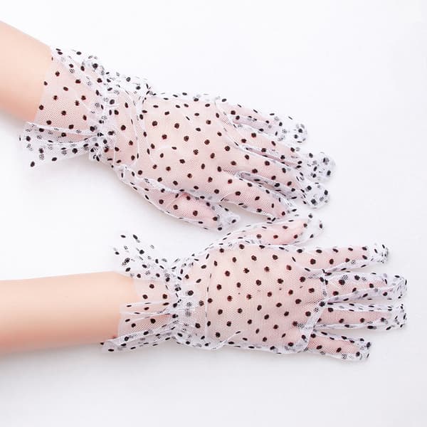 3 par spets handskar prickig mesh handskar elegant tebjudning spets