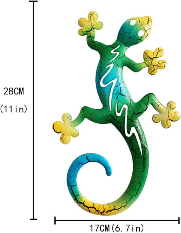 3-pack metall gecko väggkonst inomhus utomhus dekoration hem sovrum