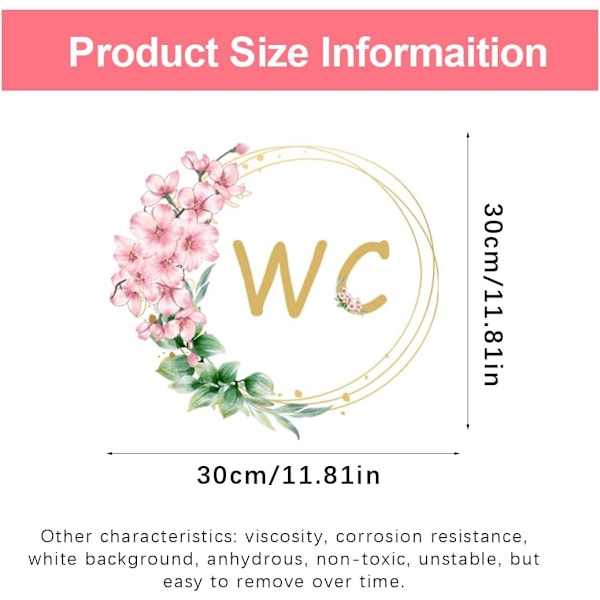 Dörrdekaler Badrum Toalett Badkar Växt Blommor Engelska WC Väggdekaler Badrum Toalett Dekoration Självhäftande Väggdekaler