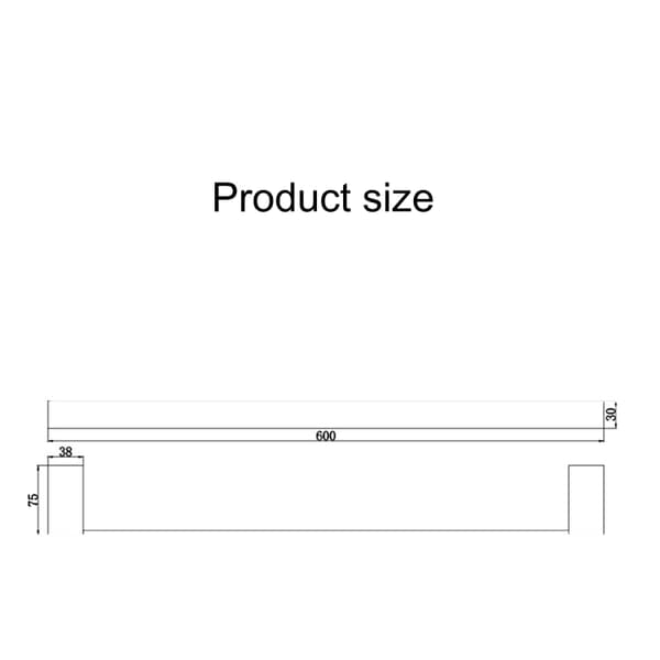 Baderom Håndkleholder, Rustfritt Stål, 60cm Håndkletang, Svart
