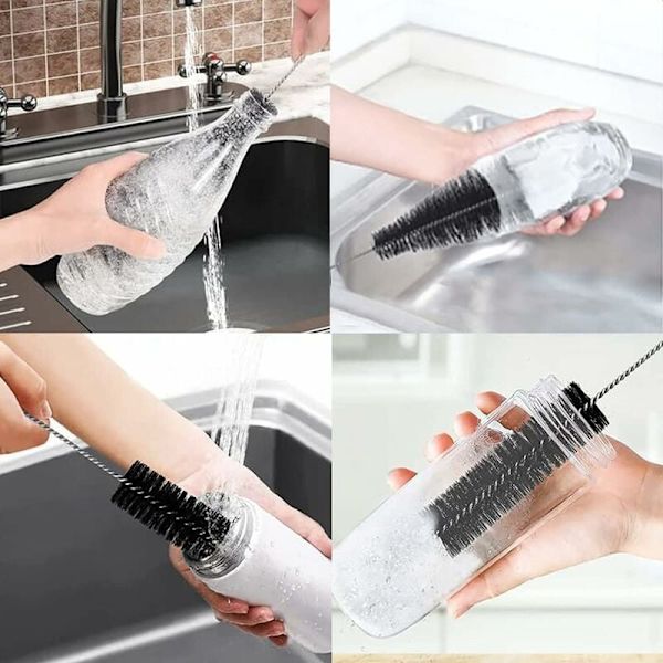 2 kpl Pullojen Pesuharjoja Pulloharja Edistynyt Puhdistus Lasipulloille Termospulloille Vauvan Pulloille ja Kupille.
