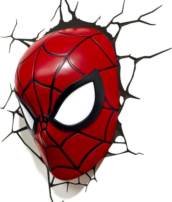 3DLight Marvel Spiderman Mask 3D Dekorationsljus, Plast, Röd