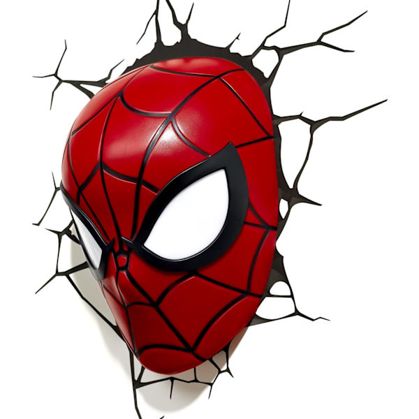 3DLight Marvel Spiderman Maske 3D Deko Licht, Kunststoff, Rot