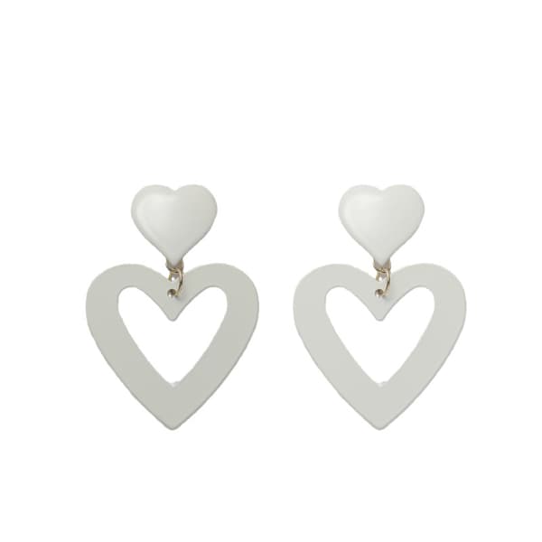 Hjerte Dangle Øreringe Kærlighed Drop Dangle Øreringe Hvide Hjerter Dangle Øreringe F