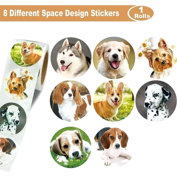 1.5" Dog Stickers for Kids Teachers, 500 Pcs Dog Puppy Stickers for Toddlers Bir