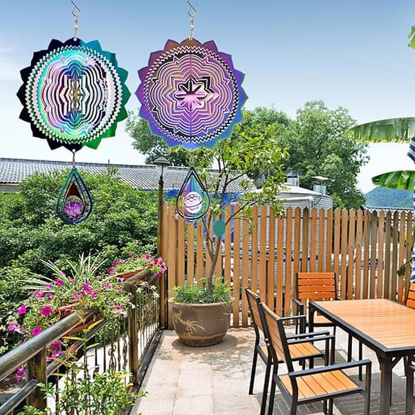 Vindspil, 3D udendørs vindspil, 15 cm roterende vindspil, havevind