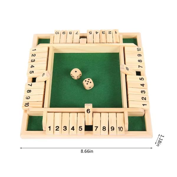 Træbrætspil, 4 spillere Luk boksen terningespil Matematik Tradit