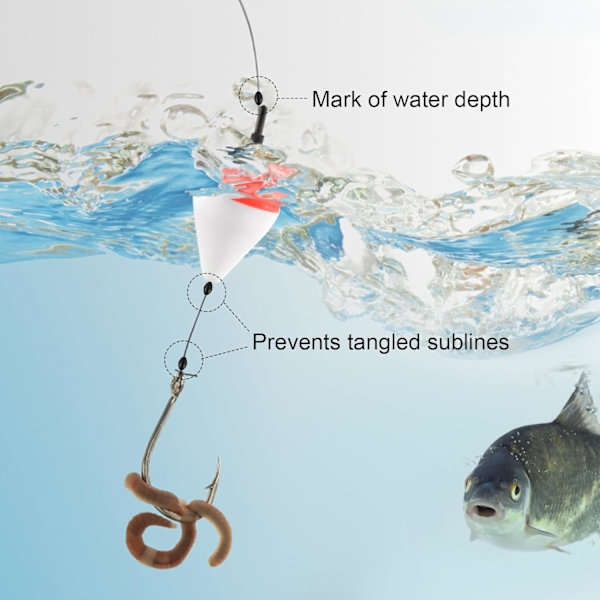 600 st fiskeflöte stopp, 6 i 1 gummifiskeproppar, fiskeflöte
