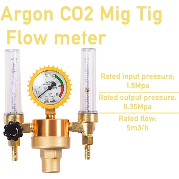 Argon CO2 tryckreducerande ventil flödesmätare kontrollventil dubbel