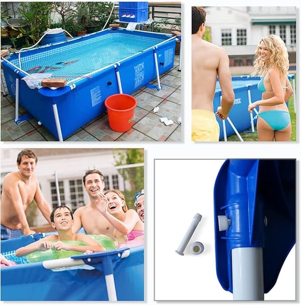 Set med 24 plastpoolpinnar och Intex poolkoppling, 6 cm kopplingsnålar för modell