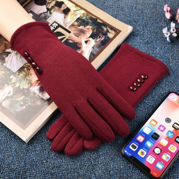 1PAIR Gloves Winter Warm Thermal Fur Lined Comfy Soft Touch Scree