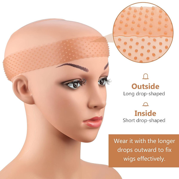2 st Peruk Grip Band för Lace Front Halkfri Justerbar