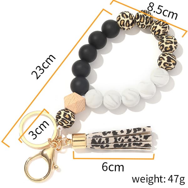 3-pack silikonpärlat armband nyckelring