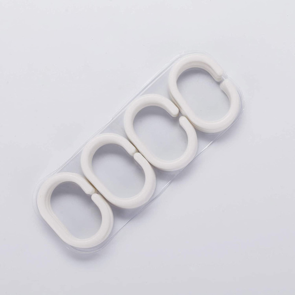 Set med 12 st plast duschdraperiringar