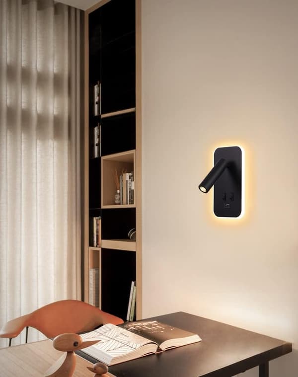 For Vegg LED Sengeromleser med Bryter Justerbar Spotlight Seng