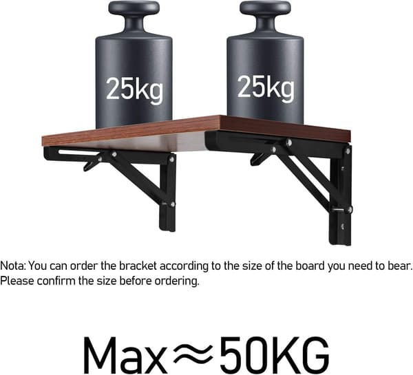 Sæt med 2 hyldebeslag 300mm, foldekonsolløtte, foldevægbeslag i rustfrit stål, 60KG/132lbs bæreevne
