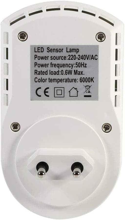LED-lampa med EU-kontakt och infraröd rörelsesensor för sovrum och hall
