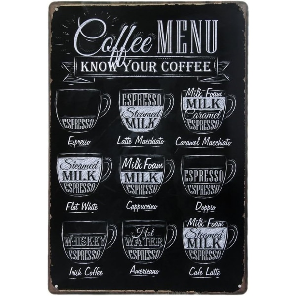 Retro metallskylt - För Café