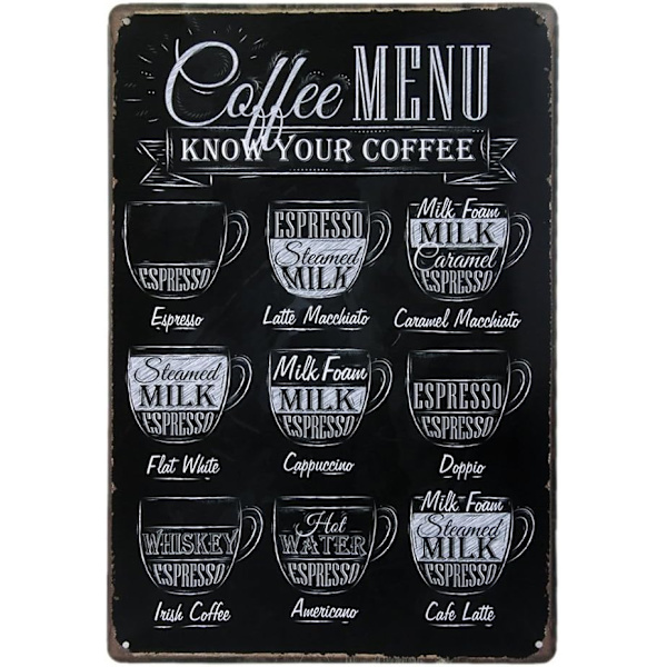 Retro metalskilt - Til café